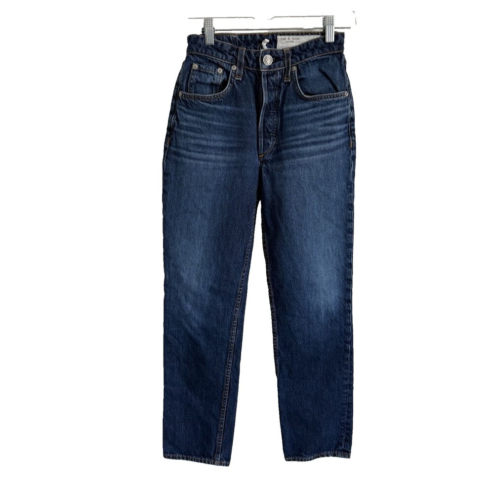 Rag & Bone Womens Nina High-Rise Ankle Cigarette Jeans Blue Denim Size 24